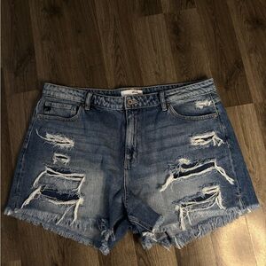 NWOT KanCan Blue Distressed Jean Shorts